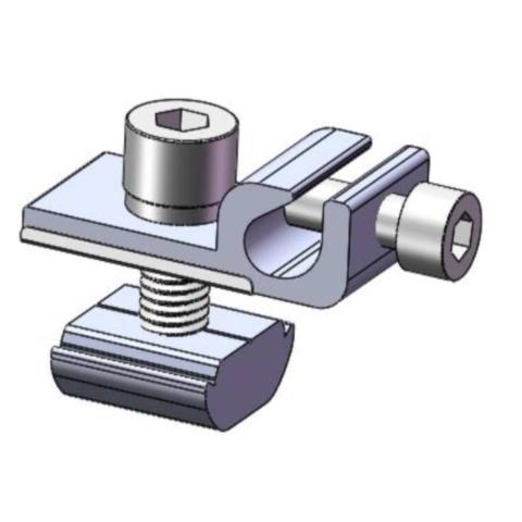 Clema impamantare sisteme fotovoltaice, 18mm, inox/aluminiu