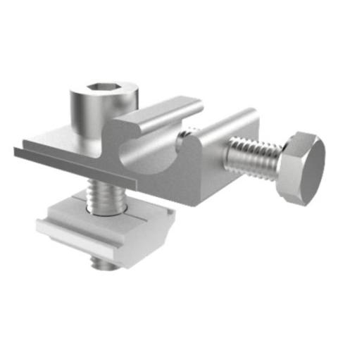 Clema impamantare sisteme fotovoltaice, 18mm, inox/aluminiu