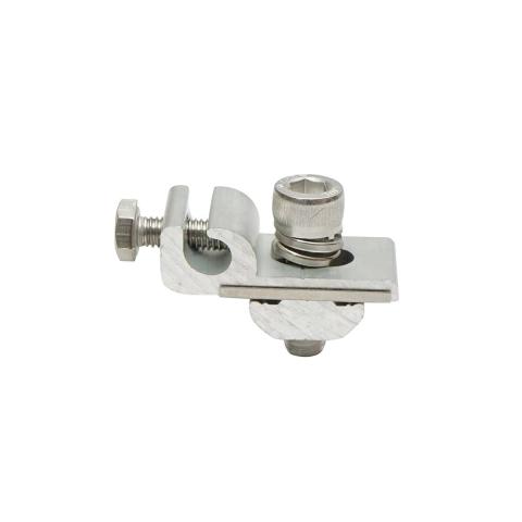 Set 10 bucăți de Cleme de impamantare sistem de montare panouri fotovoltaice, 18mm, aluminiu si otel inoxidabil